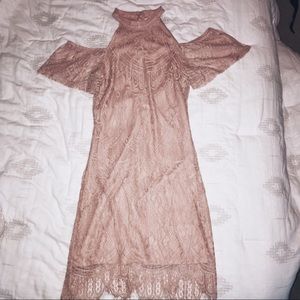 Francesca’s Lace Open Shoulder Dress